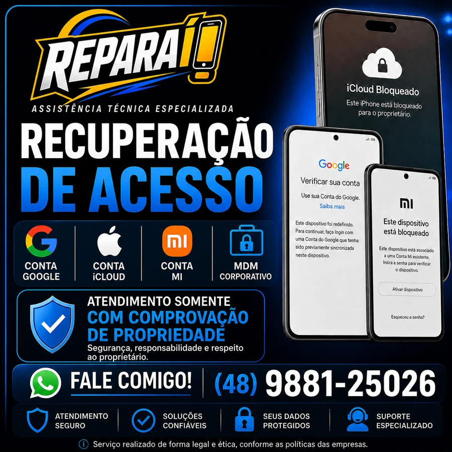 Celular recuperado com assistência técnica profissional Reparaí